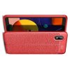 Leather Litchi силиконовый чехол накладка для Samsung Galaxy A01 Core - Красный