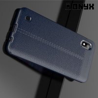 Leather Litchi силиконовый чехол накладка для Samsung Galaxy A10 - Синий