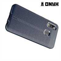 Leather Litchi силиконовый чехол накладка для Samsung Galaxy A20e - Синий