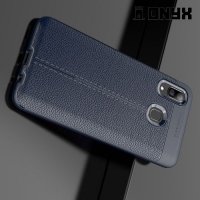 Leather Litchi силиконовый чехол накладка для Samsung Galaxy A40 - Синий