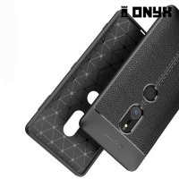 Leather Litchi силиконовый чехол накладка для Sony Xperia XZ2 - Черный