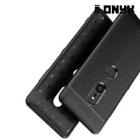 Leather Litchi силиконовый чехол накладка для Sony Xperia XZ3 - Черный