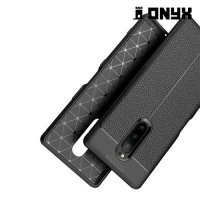 Leather Litchi силиконовый чехол накладка для Sony Xperia 1 - Черный