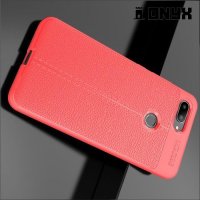 Leather Litchi силиконовый чехол накладка для Xiaomi Mi 8 Lite - Коралловый