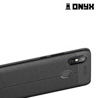 Leather Litchi силиконовый чехол накладка для Xiaomi Mi Max 3 - Черный