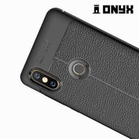 Leather Litchi силиконовый чехол накладка для Xiaomi Mi Mix 2s - Черный