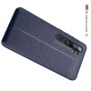 Leather Litchi силиконовый чехол накладка для Xiaomi Mi Note 10 - Синий