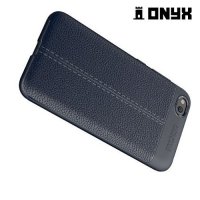 Leather Litchi силиконовый чехол накладка для Xiaomi Redmi Go - Синий