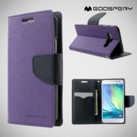 Mercury Goospery Горизонтальный чехол книжка для Samsung Galaxy A3 - Фиолетовый