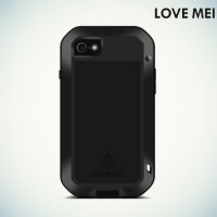 Металлический противоударный чехол LOVE MEI со стеклом Gorilla Glass для iPhone 8/7
