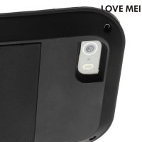 Металлический противоударный чехол LOVE MEI со стеклом Gorilla Glass для iPhone SE
