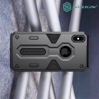 Nillkin Defender Бронированный противоударный двухслойный чехол для iPhone XS Max - Черный
