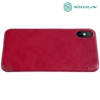 Nillkin Qin Series чехол книжка для iPhone Xs / iPhone X - Красный