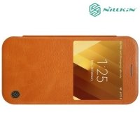 Nillkin Qin Series чехол книжка для Samsung Galaxy A3 2017 SM-A320F - Коричневый