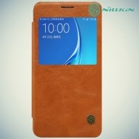 Nillkin Qin Series чехол книжка для Samsung Galaxy J7 2016 SM-J710F - Коричневый