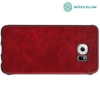 Nillkin Qin Series чехол книжка для Samsung Galaxy S6 Edge Plus - Красный
