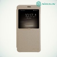 Nillkin с умным окном чехол книжка для Huawei Mate 9 - Sparkle Case Золотой