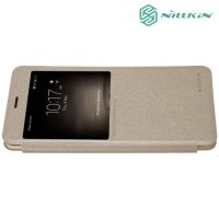 Nillkin с умным окном чехол книжка для Huawei Mate 9 - Sparkle Case Золотой