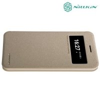Nillkin с умным окном чехол книжка для LG K10 2017 M250 - Sparkle Case Золотой