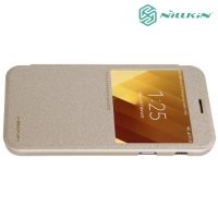 Nillkin с окном чехол книжка для Samsung Galaxy A3 2017 SM-A320F - Sparkle Case Золотой