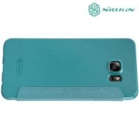 Nillkin с умным окном чехол книжка для Samsung Galaxy S6 Edge+ - Sparkle Case Зеленый