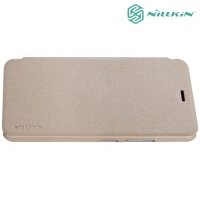 Nillkin ультра тонкий чехол книжка для Asus ZenFone 3 Max ZC520TL - Sparkle Case Золотой