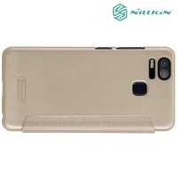 Nillkin ультра тонкий чехол книжка для Asus ZenFone 3 Zoom ZE553KL - Sparkle Case Золотой