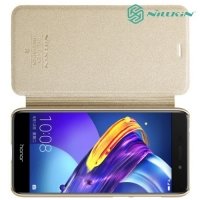 Nillkin ультра тонкий чехол книжка для Huawei Honor 6C Pro - Sparkle Case Золотой