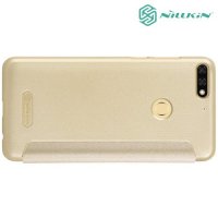 Nillkin ультра тонкий чехол книжка для Huawei Honor 7C Pro - Sparkle Case Золотой