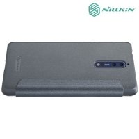 Nillkin ультра тонкий чехол книжка для Nokia 8 - Sparkle Case Серый