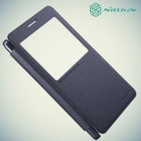 Nillkin ультра тонкий чехол книжка для Samsung Galaxy A7 - Sparkle Case Черный