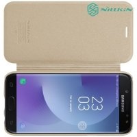 Nillkin ультра тонкий чехол книжка для Samsung Galaxy J5 2017 SM-J530F - Sparkle Case Золотой