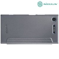 Nillkin ультра тонкий чехол книжка для Sony Xperia XZ1 - Sparkle Case Серый