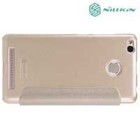 Nillkin ультра тонкий чехол книжка для Xiaomi Redmi 3 Pro / 3s - Sparkle Case Золотой