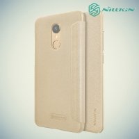Nillkin ультра тонкий чехол книжка для Xiaomi Redmi 5 - Sparkle Case Золотой