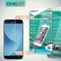OneXT Защитное стекло для Samsung Galaxy J7 2017 SM-J730F на весь экран - Розовый