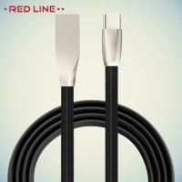 Плоский кабель USB Type-C Red Line Smart High Speed черный