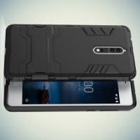 Противоударный гибридный чехол для Nokia 8 - Черный
