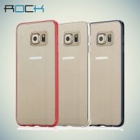 Прозрачный чехол ROCK Pure для Samsung Galaxy S6 Edge Plus - Черный