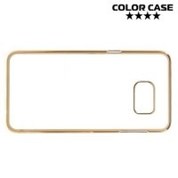 Прозрачный кейс для Samsung Galaxy S6 Edge Plus - Золотой