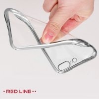 Red Line iBox Blaze силиконовый чехол для iPhone 8 Plus / 7 Plus с металлизированными краями - Серебряный