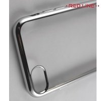Red Line iBox Blaze силиконовый чехол для iPhone 8/7  с металлизированными краями - Серебряный