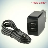 Red Line Сетевое зарядное устройство для телефона на 2 USB 2.4A и кабель Type-C