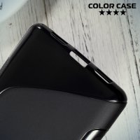 Силиконовый чехол для Huawei Honor 6x - S-образный Черный