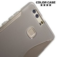 Силиконовый чехол для Huawei P9 Plus - S-образный Серый