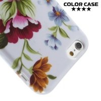 Силиконовый чехол для iPhone 6S / 6 - с рисунком Цветы