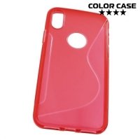 Силиконовый чехол для iPhone X - S-образный Красный
