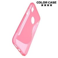Силиконовый чехол для iPhone X - S-образный Розовый