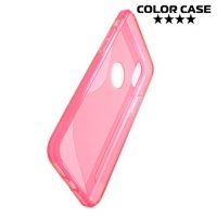 Силиконовый чехол для iPhone X - S-образный Розовый