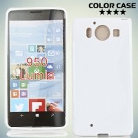 Силиконовый чехол для Microsoft Lumia 950 - S-образный Белый